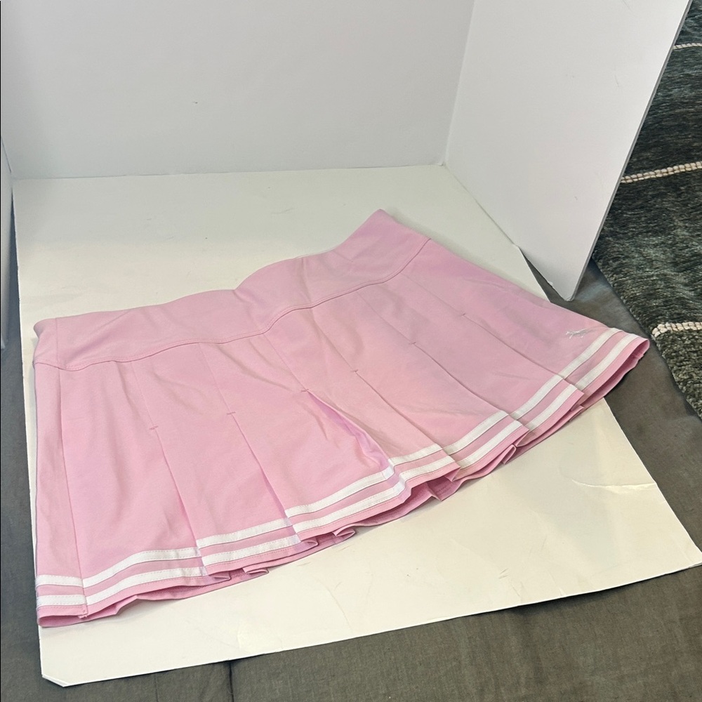 Penguin Pink Pleated Tennis Skirt with White Stripe Trim 🎾🏸